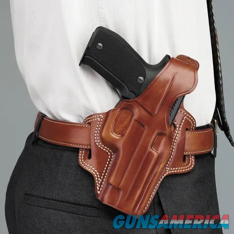 Galco FL266R Fletch High Ride Belt Holster, Steerhide Tan - fits most 1911s with 4" Barrel, Right Draw