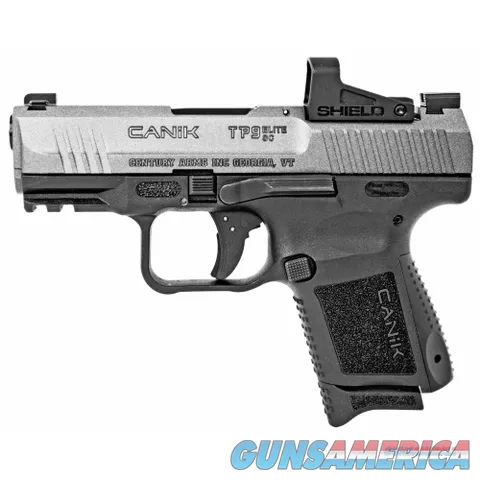 CANIK, TP9 Elite SC, 9MM, 3.6" Barrel, Black and Tungsten Two-Tone, Warren Tactical Sights, Shield SMS 2 Optic