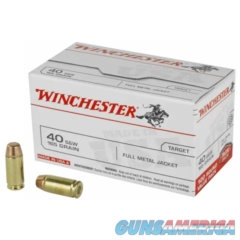 Winchester Ammo USA40SWVP USA 40 S&W 165 gr Full Metal Jacket (FMJ) 100 Round Box