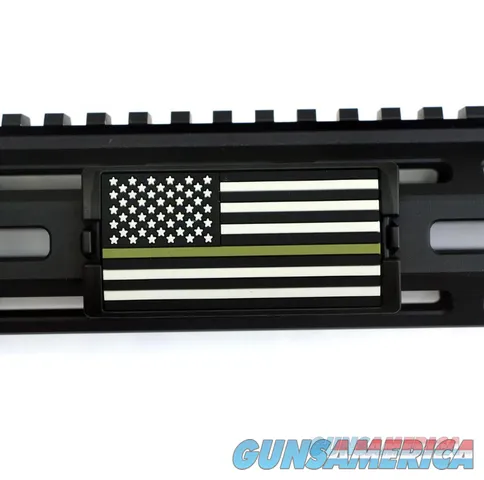 PVC Green Line U.S. Flag, Stars Left, Black Retainer - KeyLok/KeyMod/M-LOK
