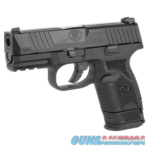 FN 66-100815 509 Compact 9mm Luger 3.70" 15+1 Black Black Steel Black Interchangeable Backstrap Grip