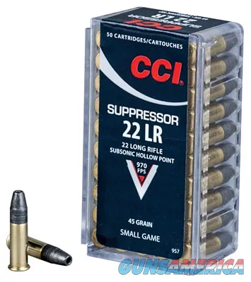 CCI 22 LR Suppressor Subsonic Hollow Point 957