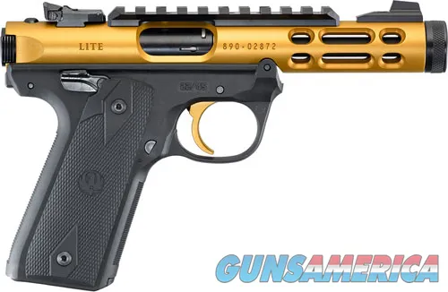 Ruger RUGER MARK IV 22/45 LITE .22LR 4.4" BULL AS GOLD ANODIZED