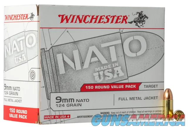 Winchester Repeating Arms WIN USA 9MM NATO 124GR FMJ 150/750