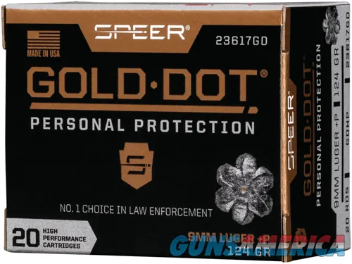 Speer Ammo SPR GOLD DOT 9MM+P 124GR GDHP