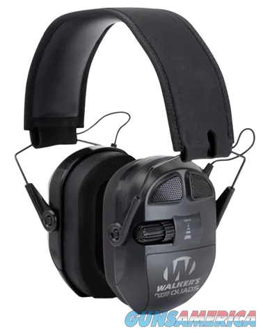 Walkers Game Ear Ultimate Series Power Muff Quads Black GWPXPMQB