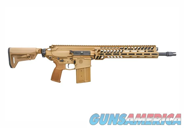 Sig Sauer MCX SPEAR, Semi-automatic Rifle, 6.8X51, 16" Barrel, SLX/SLH QD Flash Hider, Anodized Finish, Coyote, Side Fo