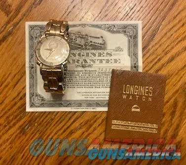 1947 Longines President Washington Solid 14K Gold Case Watch with Owners manual