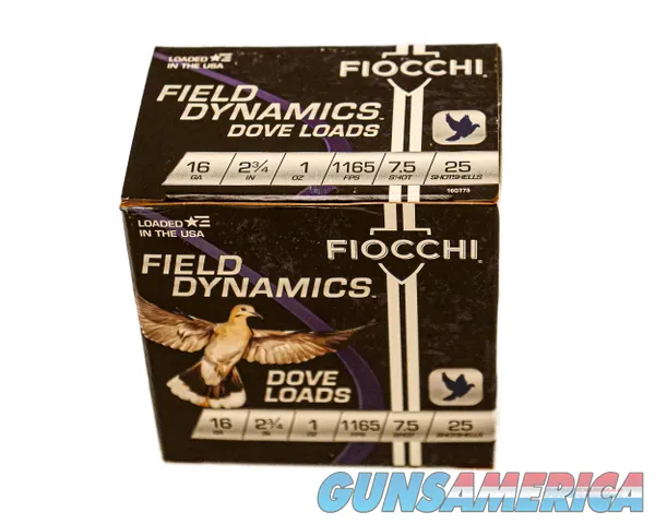 Fiocchi Field Dynamics Dove Loads 16ga (2 3/4" Shell / 1 Oz / 7 1/2 Shot) - 25 Pack