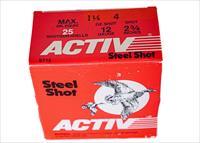 Activ Steel Shot 12ga (2 3/4" Shell / 1 1/4 Oz / 4 Shot) - 25 Pack