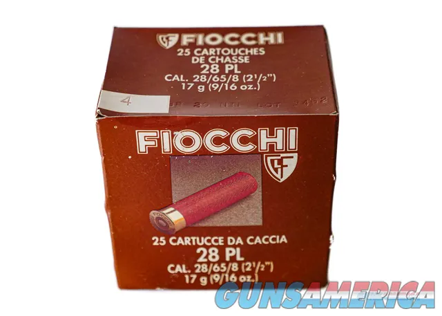 Fiocchi Shells 28ga (2 1/2" Shell / 9/16 Oz / 4 Shot)  - 25 Pack