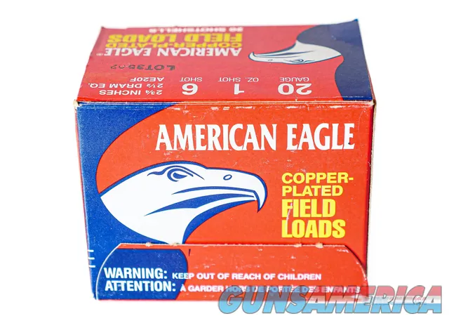 Federal American Eagle Copper Plated Field Loads 20ga 2 3/4 Shell / 1 Oz / 6 Shot  - 20 Pack Img-1