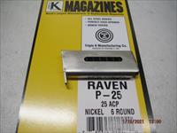 Raven P-25 MP25 6Rd 25 ACP New Stainless Magazine, 