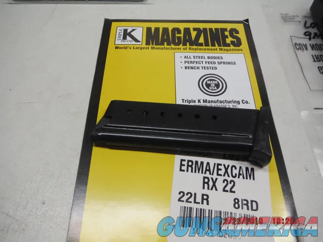 ERMA  EXCAM RX22 Magazine 22 LR 8RD with finger rest Magazine