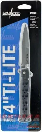 Cold Steel 26SP Ti-Lite 4" Folding Spear Point Plain AUS 8A Steel Blade/ FRN Black Handle