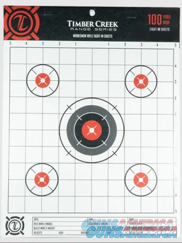 Timber Creek Marksman Rifle Sight-in Targets 100yd MOA