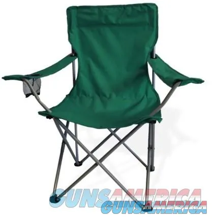 World Famous Sports Green Quad Folding Chair w/ Cup Holder #QAC-GREEN