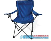 World Famous Sports Blue Quad Folding Chair w/ Cup Holder #QAC-BLUE