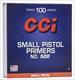 CCI #500 Small Pistol Primers - Box of 100