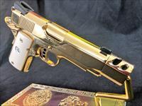 24k Gold Colt Officers MKIV custom compensator .45 1911 bonded ivory grips UNIQUE beautiful gun FACTORY BOX Img-3