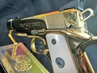 24k Gold Colt Officers MKIV custom compensator .45 1911 bonded ivory grips UNIQUE beautiful gun FACTORY BOX Img-4