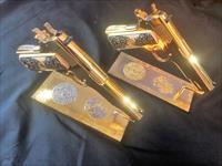24k Gold Plated Colt 1911 Series 70 .45 acp Consecutive set Father Son Img-5