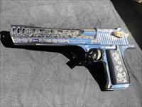 GORGEOUS Engraved Desert Eagle 50 caliber 24k gold bright stainless 50AE compensator ONE OF A KIND Img-5