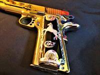 CUSTOM Colt 1911 38 Super 24k GOLD PLATED STUNNING sterling grips compensated Gringo Guns