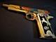 CUSTOM Colt 1911 38 Super 24k GOLD PLATED STUNNING sterling grips compensated Gringo Guns