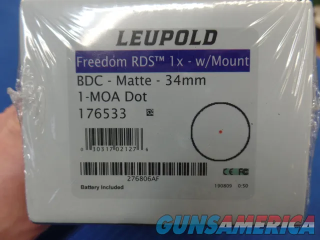 Leupold Freedom RDS 1X With Mount BDC Matte 34MM Tube