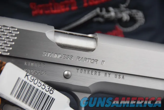 KIMBER 1911 STAINLESS RAPTOR II .45 ACP PISTOL WITH NIGHT SIGHTS