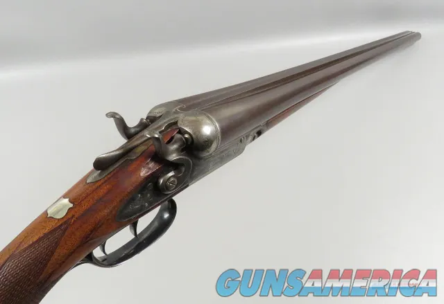 Antique 10 Gauge Parker Hammer Shotgun with Damascus Barrels VERY NICE Img-3