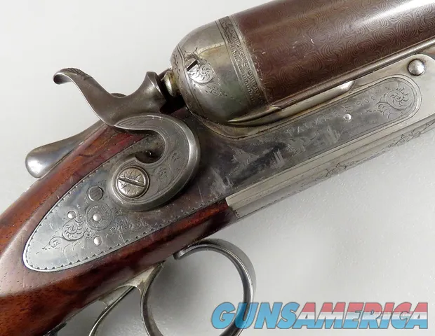 Antique 10 Gauge Parker Hammer Shotgun with Damascus Barrels VERY NICE Img-9