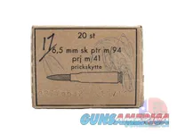 6.5mm sk ptr m/94 prj m/41 prickskytte 6.5x55mm Swedish Mauser, 20 Rounds