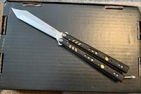 BRS Premium Replicant Balisong Butterfly Knife Black G-10/Gold Ti
