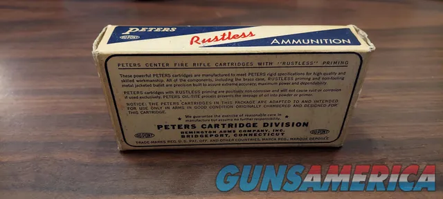 Vintage Peters .30-30 Win Ammo Box 20 Ct. Img-2