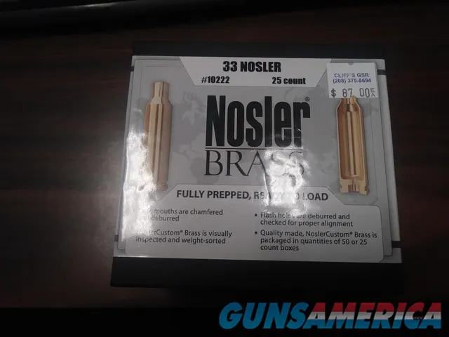 Nosler Brass, .33 Nosler