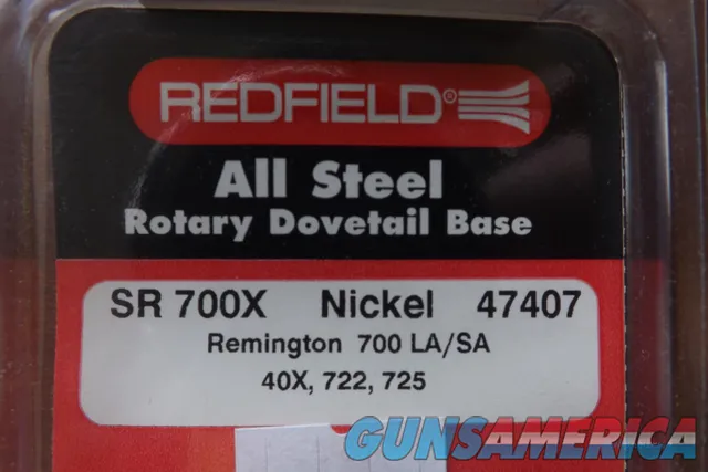 Redfield Nickel Finish SR700X rotary dovetail scope mount base Remington 700, 40X, 722, 725