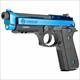 Taurus PT92 9mm Polished PVD Blue Slide Hogue Soft Overmold Rubber Grips