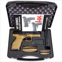 HK VP9 9mm Pistol in FDE Luminescent Three Dot Sights