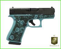 Glock G43X Tiffany Blue Custom Engraved 9mm