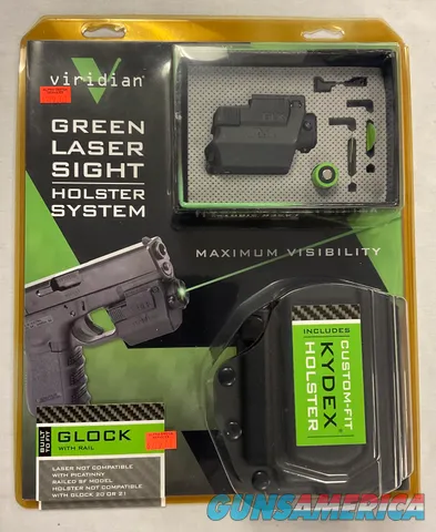VIRIDIAN GREEN LASER SIGHT AND HOLSTER FOR GLOCK PISTOLS