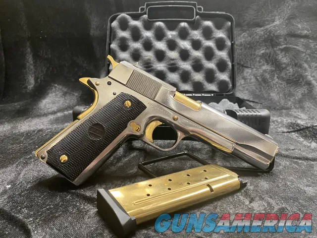 NEW CUSTOM 24KT GOLD AND NICKEL ACCENT ROCK ISLAND 1911 A1