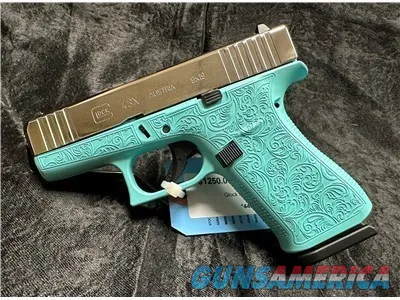 NEW CUSTOM NICKEL GLOCK G43X 9MM GLOCK-N-ROSES TEAL   BLUE LIMITED EDITION