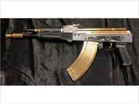 CUSTOM PIONEER ARMS HELLPUP AK-47, 24KT GOLD ACCENTS