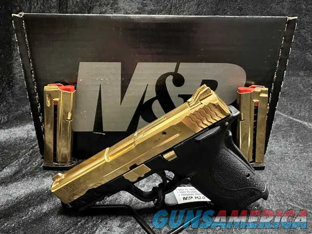 NEW CUSTOM 24KT GOLD PLATED SMITH & WESSON M&P9 SHIELD EZ 9MM