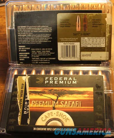 416 Remington Magnum Ammo 400 Gr.