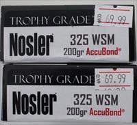 325 WSM Ammo Nosler 2 Boxes
