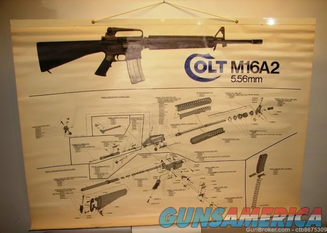 Colt Firearms Large 4 x 3 AR-15 M-16 A2 Wall Poster Chart Img-1