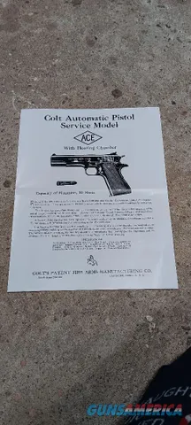 Colt Ace Owners Manual Reproduction
